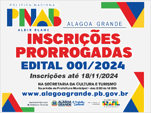 Inscriçoes Prorrogadas - Edital Nº 001/2024 PNAB