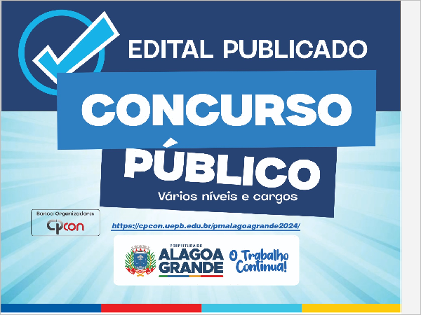 Inscrições para o Concurso Público 2024 Alagoa Grande PB